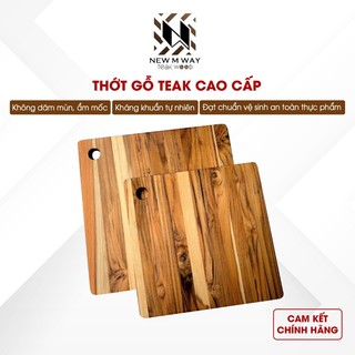 Bộ Thớt Gỗ Teak NEW M WAY Hình Vuông Có Lỗ