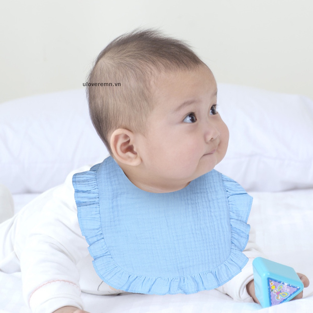 Set 16 Yếm Ăn Chất Liệu Bằng Cotton 0-24 Tháng Mềm Mại Màu Trơn Cho Bé