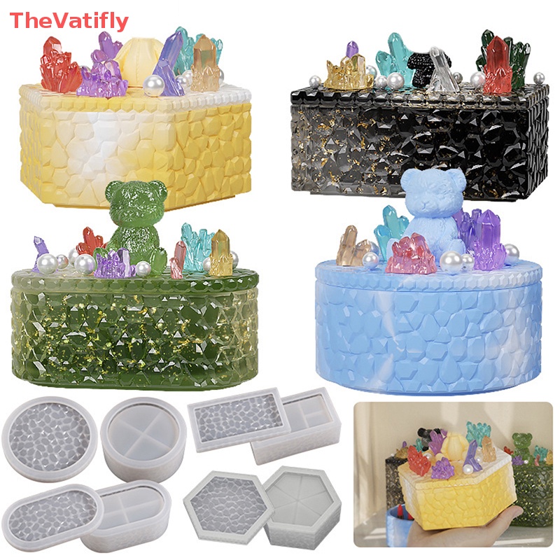 Khuôn Silicone Hình Tròn Làm Hộp Nhựa Resin DIY