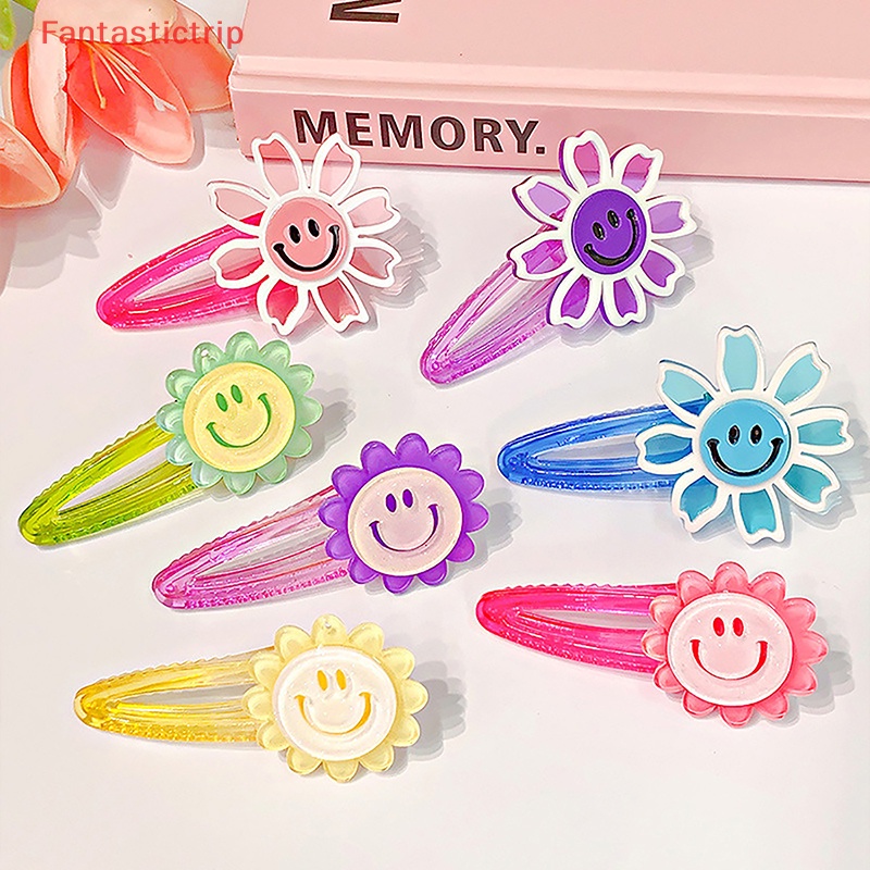 Kẹp Tóc Hình Hoa Hướng Dương Màu Kẹo Ngọt Trong Suốt Dành Cho Bạn Gái Mới