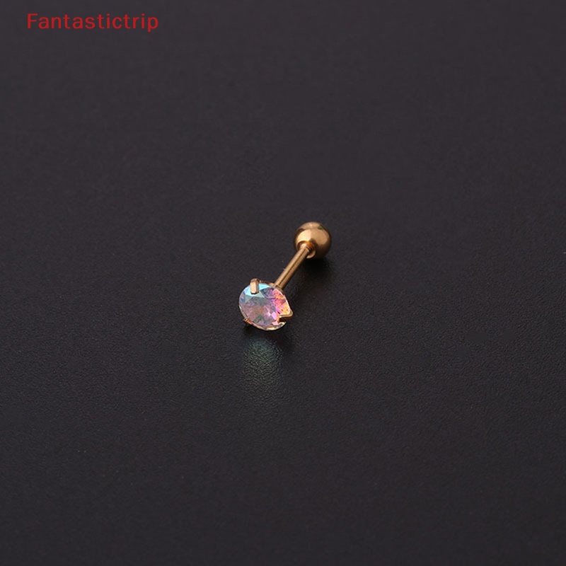 1 Khuyên Tai Xoắn Ốc Đính Đá Zircon Nhiều Màu Mới