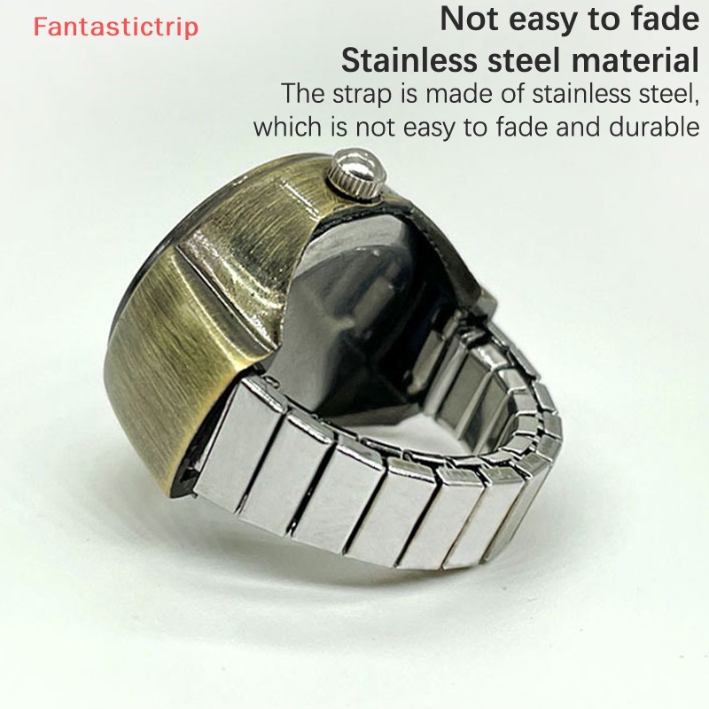 [Fantastictrip] Nhẫn Đồng Hồ Co Giãn Phong Cách Punk Hip hop Cá Tính Cho Cặp Đôi