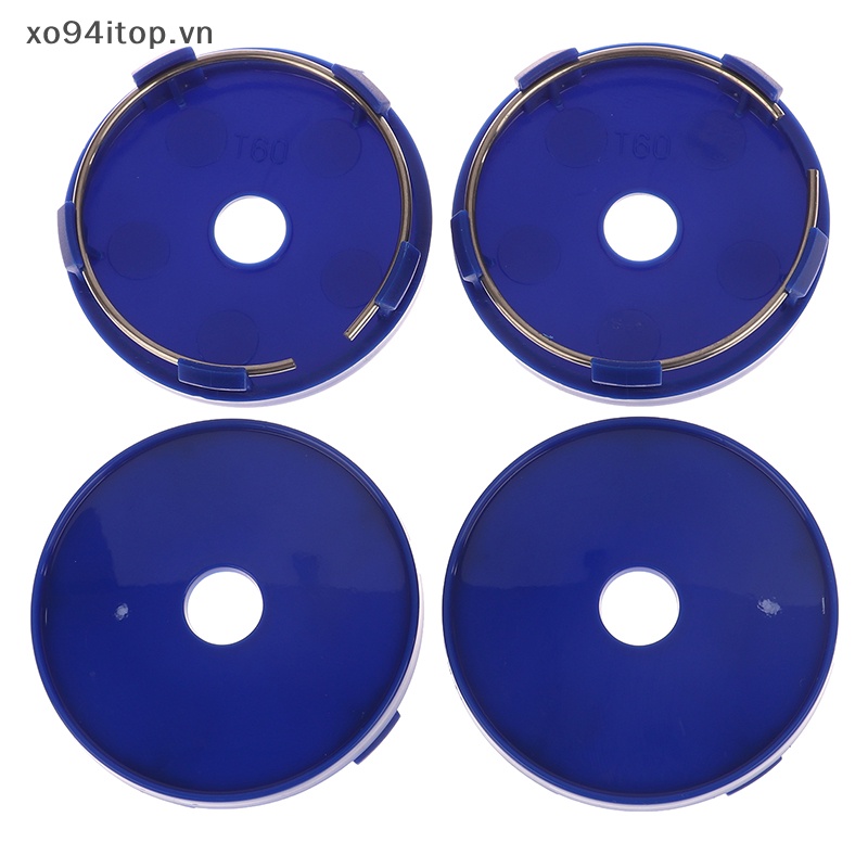 Set 4 Nắp Đậy Trục Bánh Xe Hơi XOITOP Màu Xanh Dương Bằng Chrome