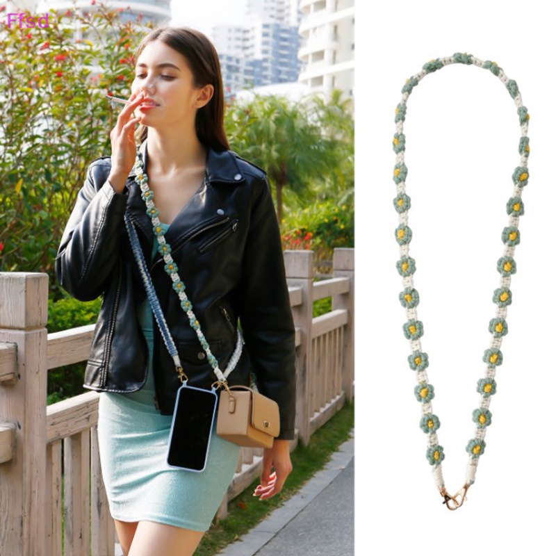 {Ffsd} 1 Cái Móc Điện Thoại Di Động Dạng Túi Đeo Chéo Dây Bện Đính Hoa Cúc Nhỏ Làm Thủ Công Mùa Hè Hàng Mới * Bán Chạy
