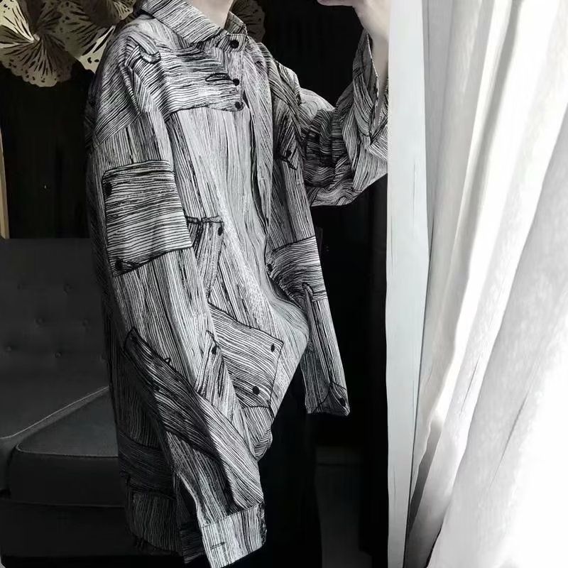 Áo Sơ Mi Nam Dài Tay Họa Tiết Hoa vintage Thời Trang