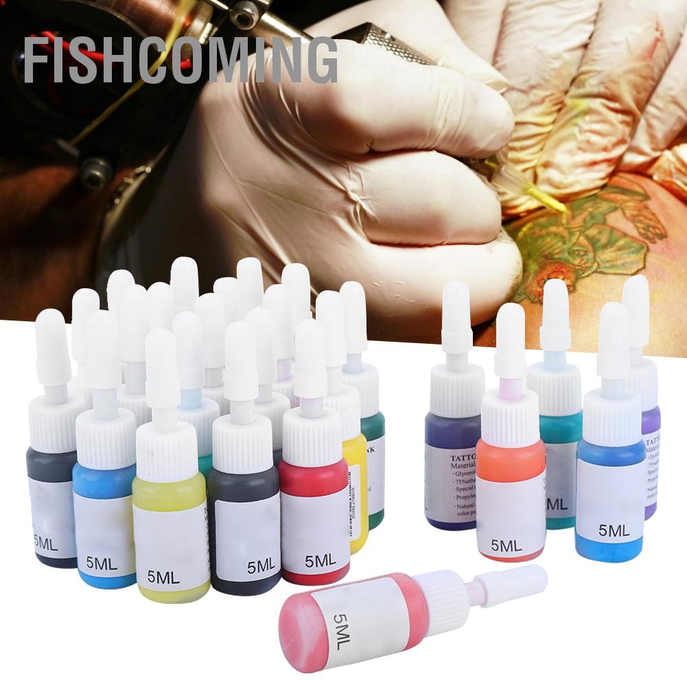 FishComing 25 Cái Mực xăm Microblading chuyên nghiệp Bộ lâu dài Thực hành hình trên cơ thể sắc tố