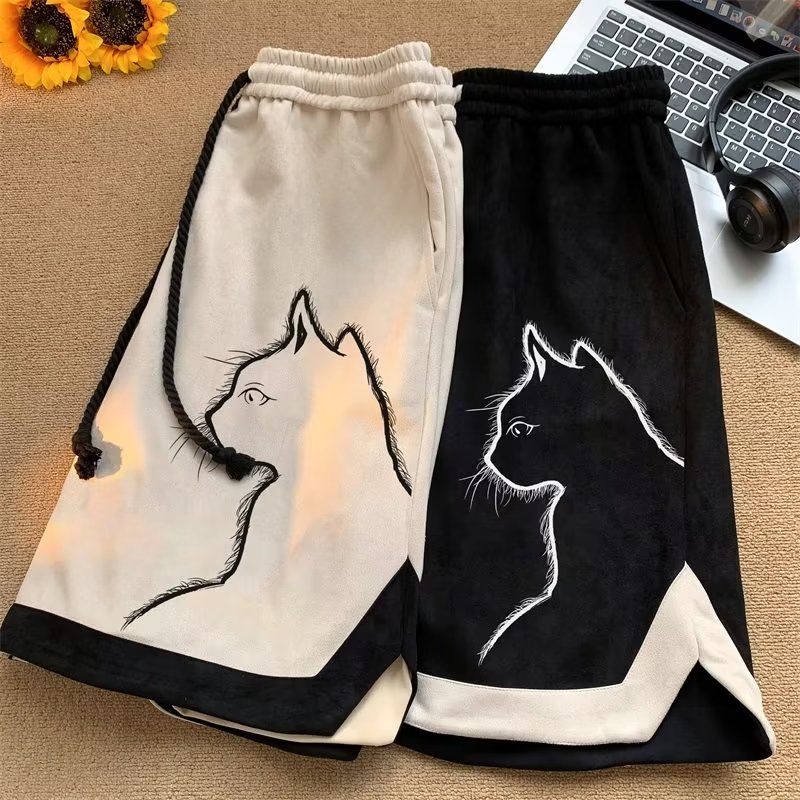 Quần Short Thể Thao Da Lộn Phối Màu Tương Phản Thời Trang Mùa Hè Cao Cấp Phong Cách Mới Cho Nam