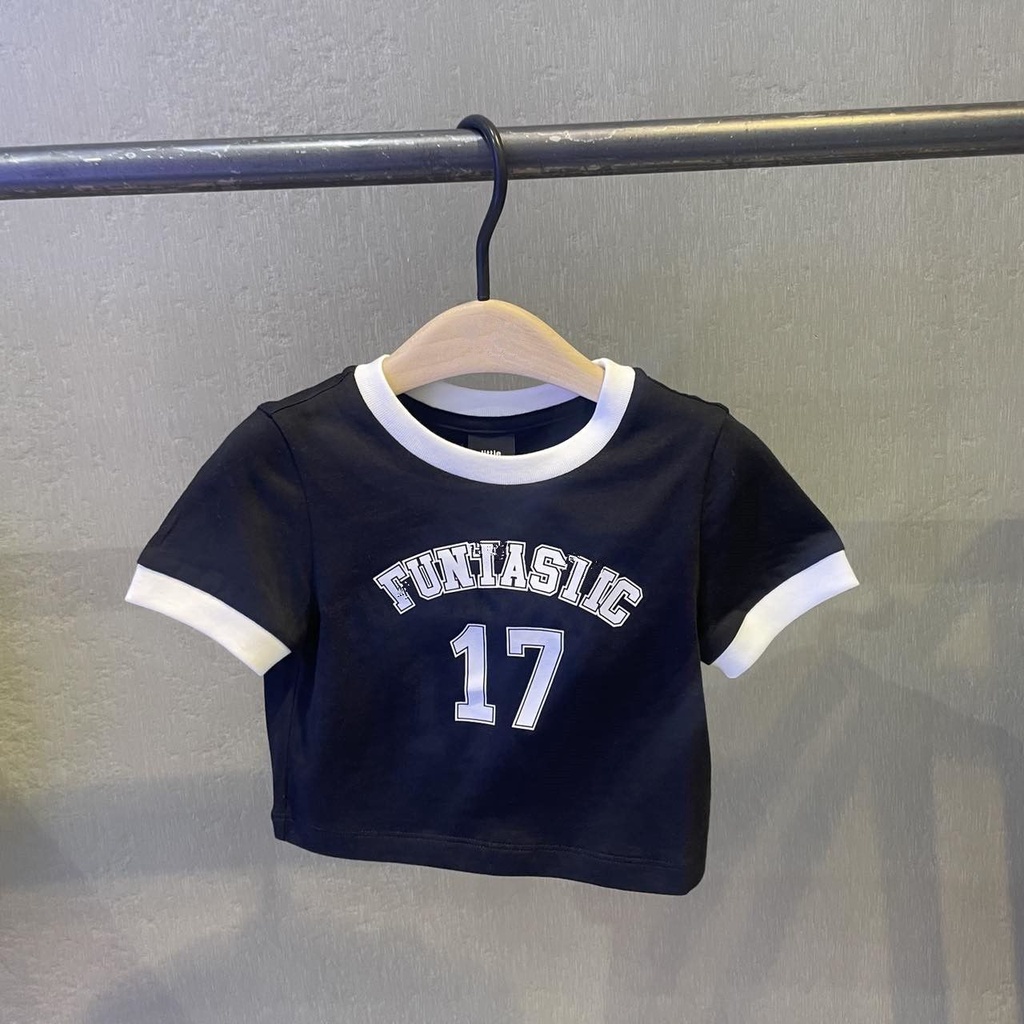 Áo Thun Cotton Tay Ngắn Cổ Tròn In Chữ Phong Cách Hàn Quốc Thời Trang Mùa Hè 2023 Cho Bé Gái