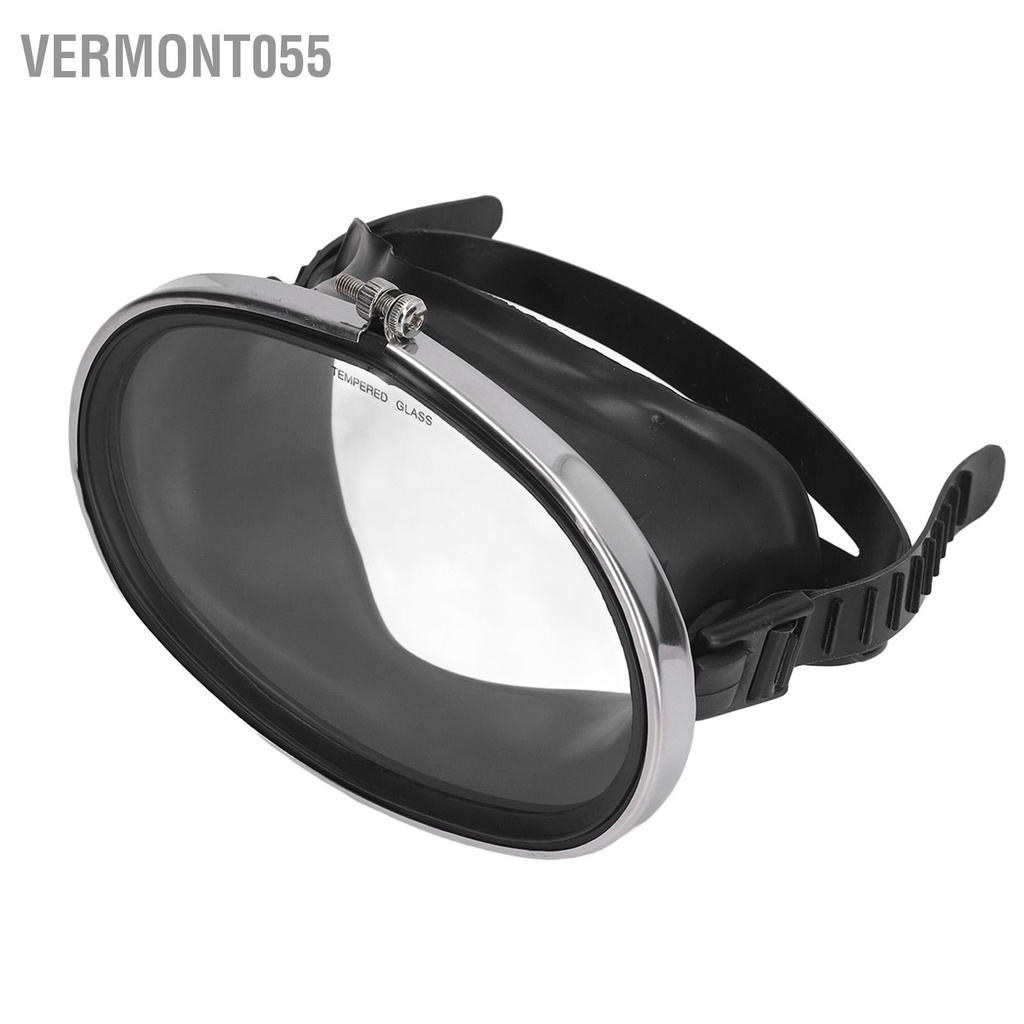 Vermont055 Giá Rẻ Kính Lặn HD Cường Lực PVC Hình Bầu Dục Chống Sương Mù Ống Đơn Cho Ngư Dân Đen