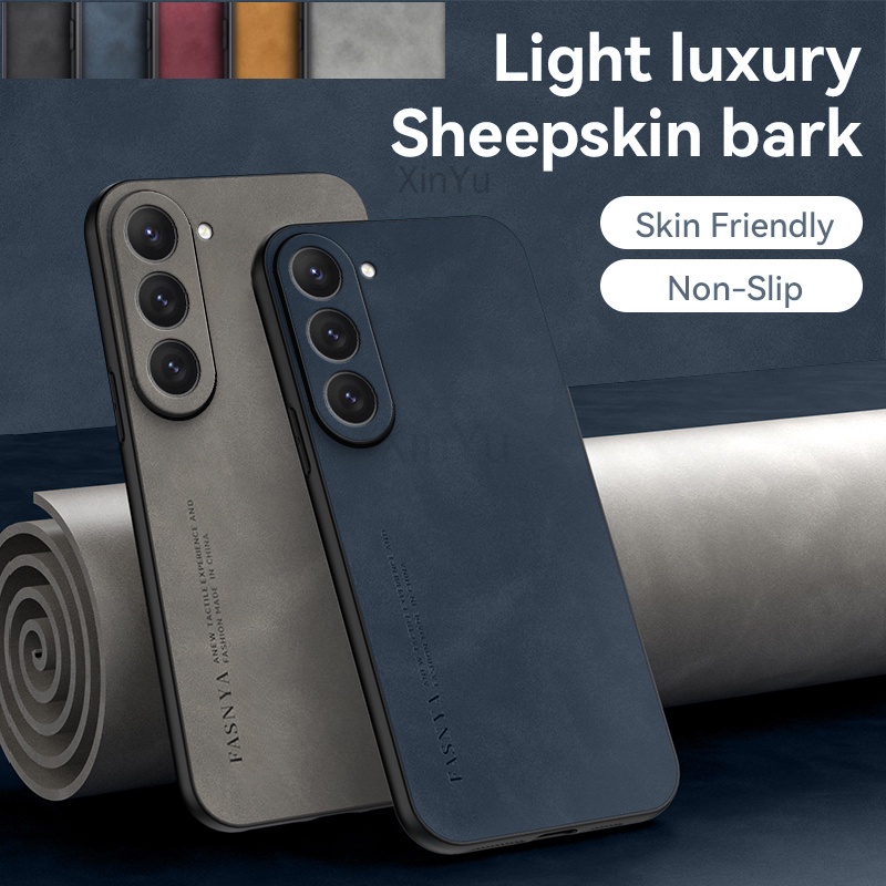 Ốp Điện Thoại Da Cừu Viền Silicon Bảo Vệ Camera Cho Samsung Galaxy M53 M23 M14 A23 A14 A34 A54 A73 5G S23 S23 +