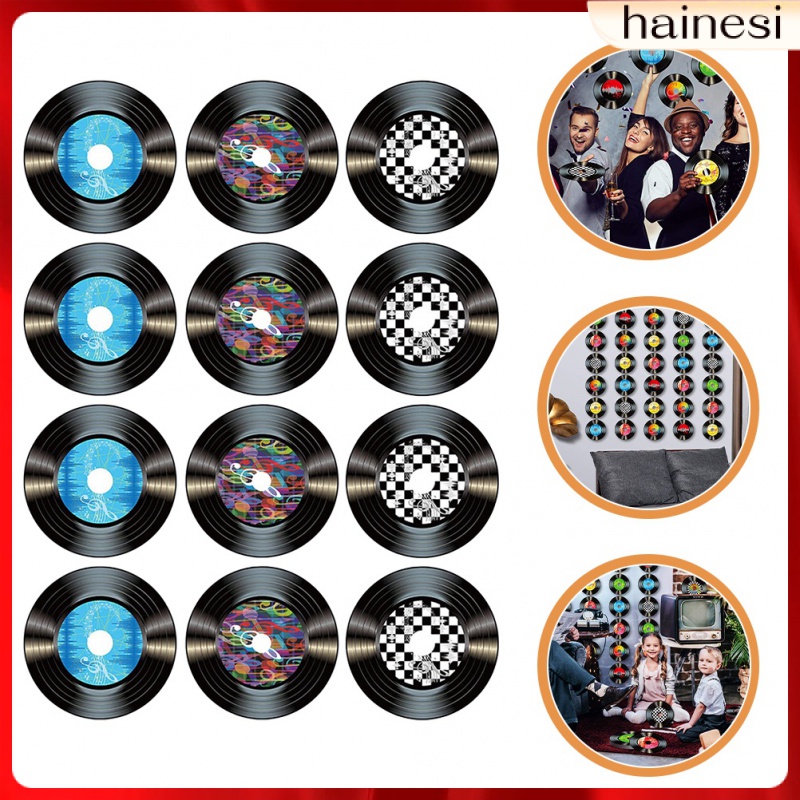 Set 12 Đĩa Vinyl Trang Trí Tường Phong Cách Vintage