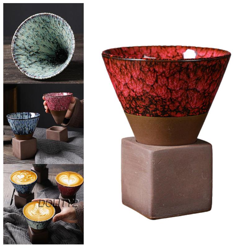 Bộ 2 Tách Uống Trà Bằng Sứ Họa Tiết Hoa Phong Cách Kung Fu Độc Đáo Trang Trí Nhà Hàng / Quán Cà