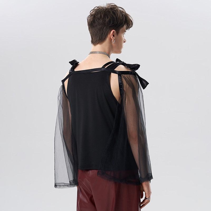 Áo INCERUN tay ngắn thiết kế khoét vai chất lượng cao