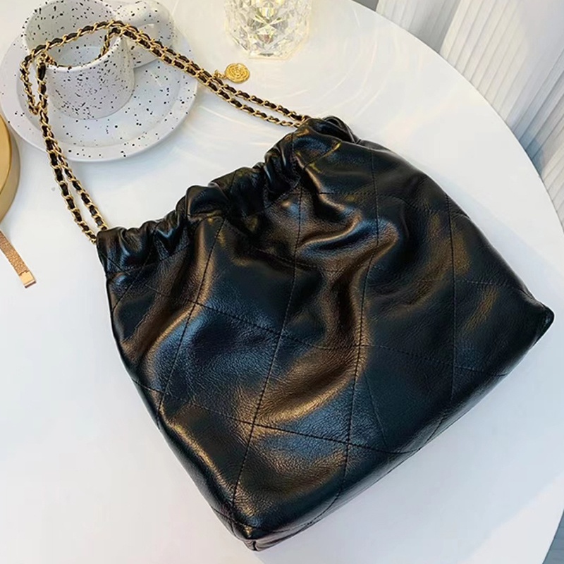 Túi tote Đeo Vai Sức Chứa Lớn Màu Đen Đính Kim Cương Giả Thời Trang Cho Nữ