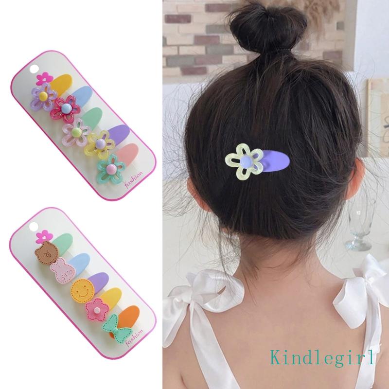 Kẹp Tóc Mái Bên Họa Tiết Hoa Hình Học Phong Cách Hàn Quốc Y2k Cho Nữ