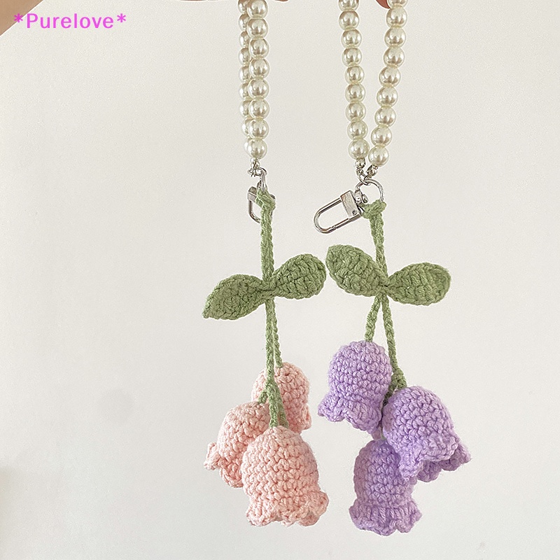 1 Móc Khóa Đan Len Hình Hoa Lá Xinh Xắn Mới