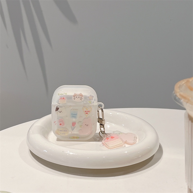 Vỏ Bảo Vệ Hộp Sạc Tai Nghe Bluetooth Không Dây Airpods1 / 2 3 Pro Pro2 Air Pods Pro 3 Hình Chú Cún Dễ Thương Ốp