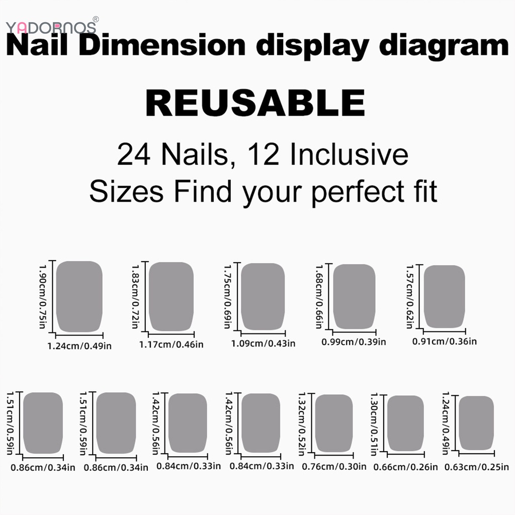 YADORNOS Móng Tay Giả Hình Vuông Màu Đỏ Mắt Mèo Không Độc Hại Thân Thiện Với Môi Trường