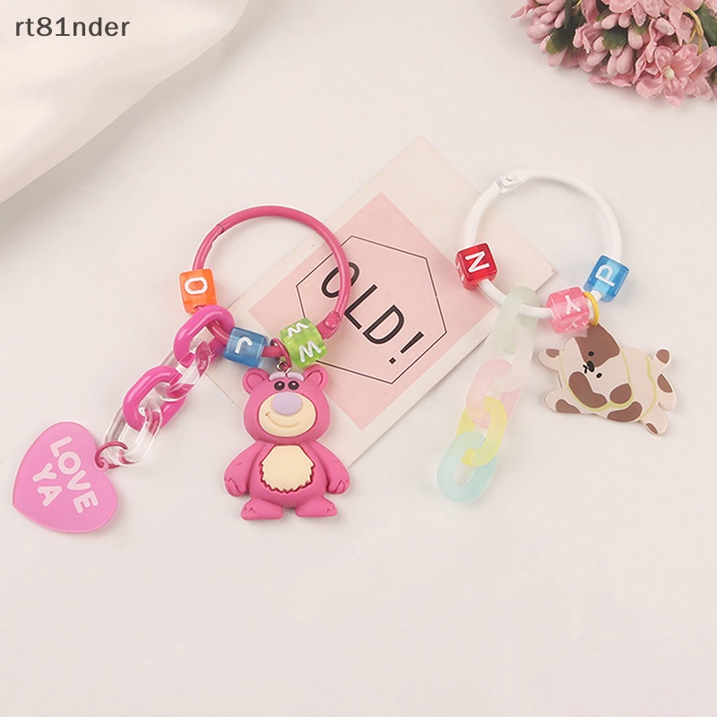 Rt Móc Khóa Hình Gấu Dâu Tây Hoạt Hình Đáng Yêu Trang Trí Túi Xách