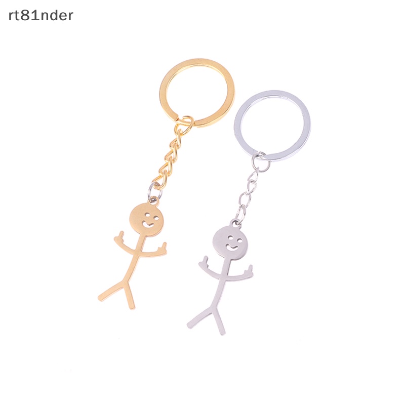 Rt Móc Khóa Hình Người Nhỏ Bằng Thép Không Gỉ Mặt Dây Chuyền Graffiti Vui Nhộn n