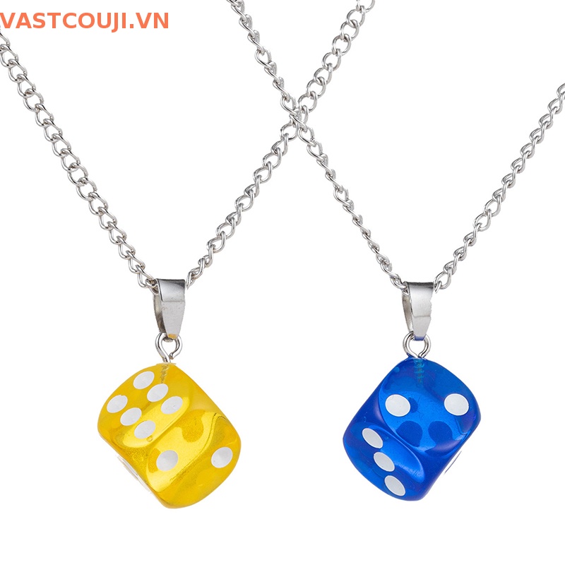 Vòng cổ Mặt Acrylic Trong Suốt Hình Xúc Xắc VASTJI Thời Trang Cho Nữ
