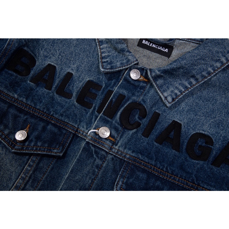 Áo Khoác denim In Chữ Ba-N88Cia 88-Trend Thời Trang Đường Phố Cá Tính