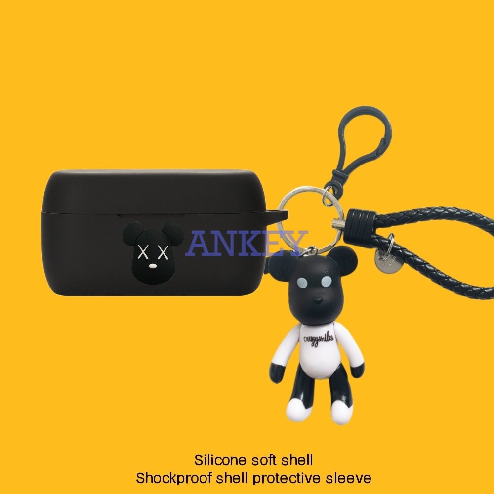 For JBL Tune 130 230 NC 215 120 125 Earphone Silicone Case Black Kaws Earbuds Soft Protective Headphone Cover Headset Skin with Pendant