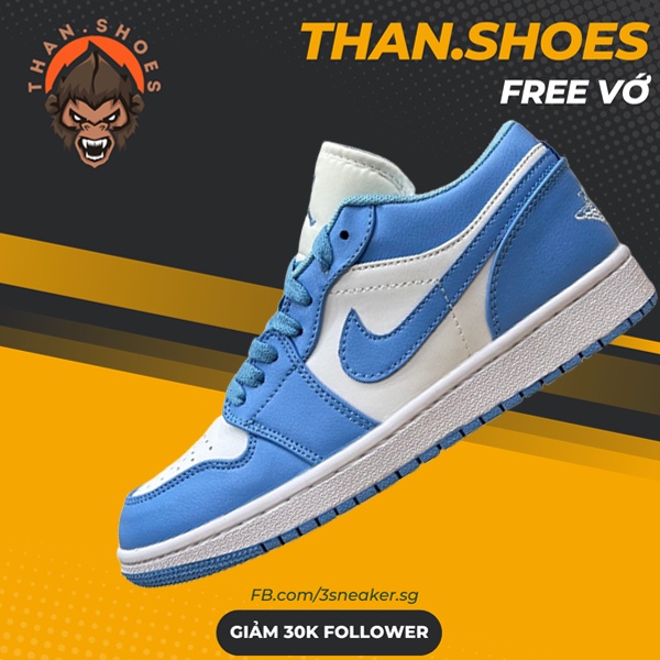 Giày JD1 Low UNC, JD1 Thấp Xanh Biển - Than.Shoes