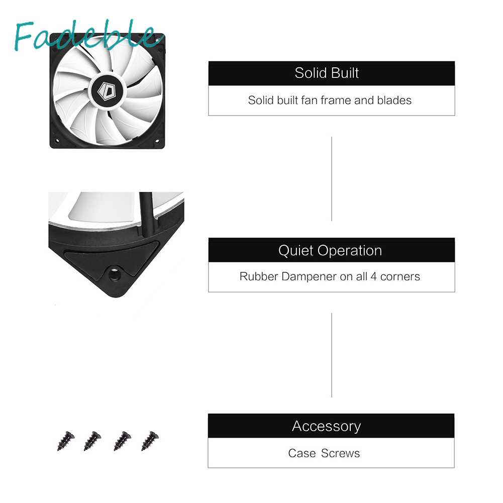 Quạt Tản Nhiệt Khung Đen Trắng XF-12025-SD-W PWM PC