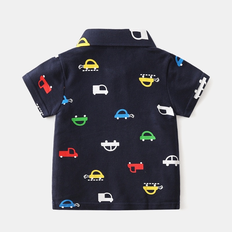 Áo Polo bé trai in Ô TÔ cực xinh BAOBAO KIDS áo có cổ cho bé họa tiết ngộ nghĩnh từ 10- 27kg