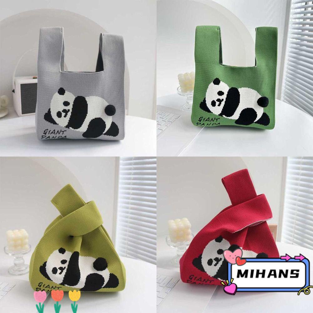 Túi Tote Đan Len Tái Sử Dụng Hình Gấu Trúc