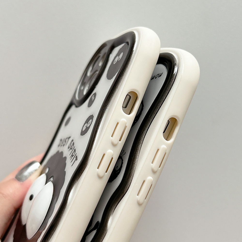 Ốp Điện Thoại Màu Đen Họa Tiết Hoạt Hình 3D Cho iPhone 14 Pro Max 14 13 Pro Max 12 Pro Max 11