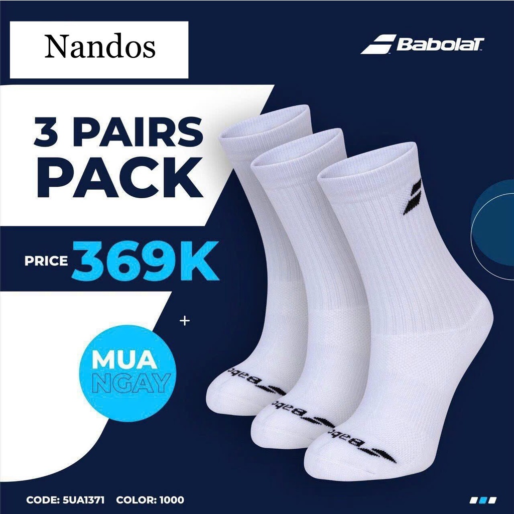 Vớ tennis chính hãng Babolat pack 3,pack 1