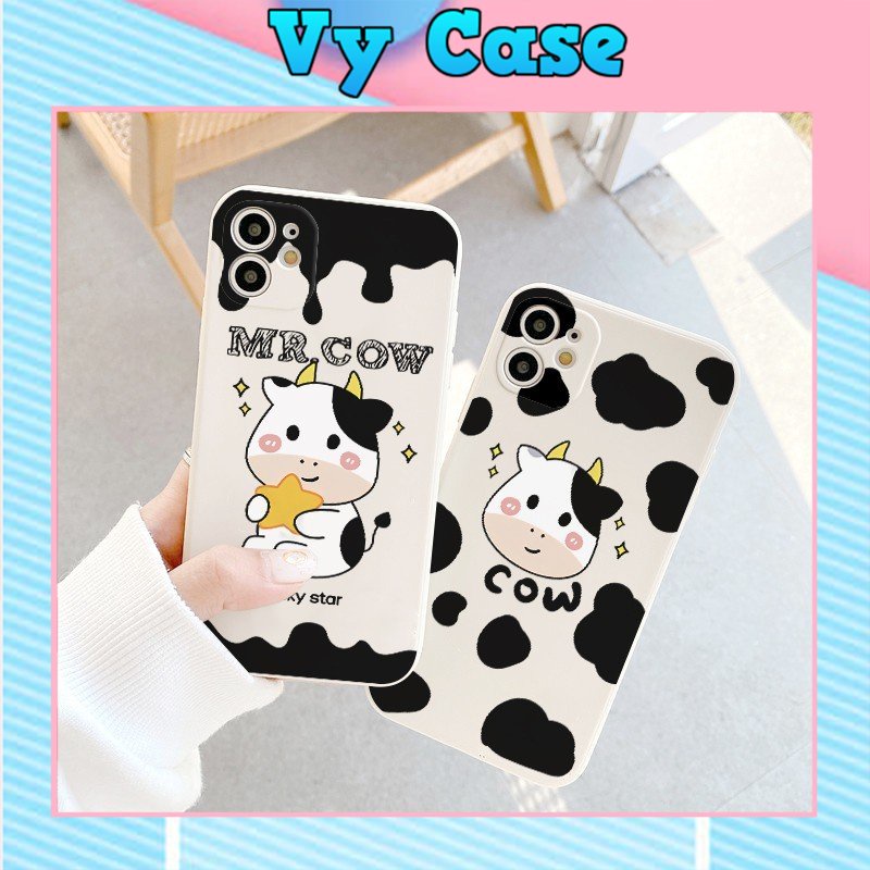 Ốp lưng Mr.Cow cạnh vuông 5/5s/6/6plus/6s/6splus/7/7plus/8/8plus/x/xr/xs/11/12/pro/max/plus/promax
