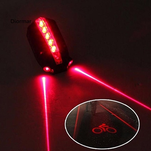 2 Đèn Laser + 5 Led Cảnh Báo Ánh Sáng Đỏ In Logo Cho Đuôi Xe Đạp