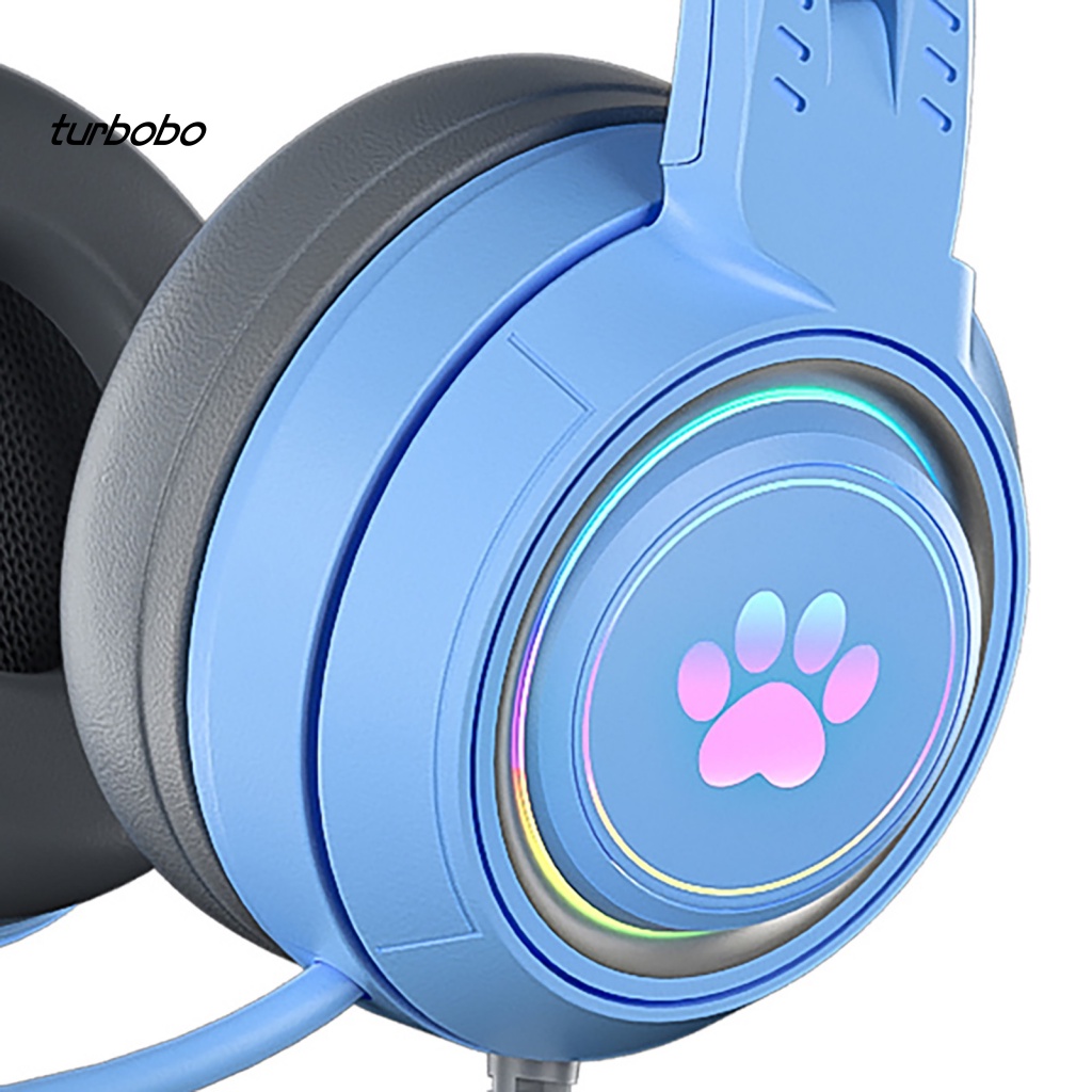 Tai Nghe Chụp Tai Có Micro Và Đèn RGB SY-G25 Hình Tai Mèo Dễ Thương Cho Máy Tính Esport