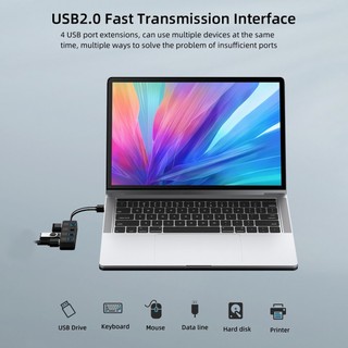 Usb 2.0 Hub Multi Splitter 4 Ports Expander Multiple Use Power Adapter With Switch For Pc Computer [Q/15]