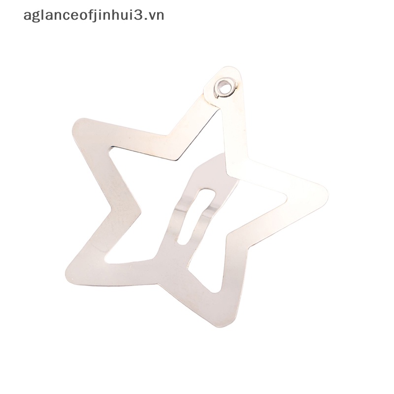 Set 4 Kẹp Tóc BB Hình Ngôi Sao Màu Sắc Bạc Đơn Giản Cho Bé Gái