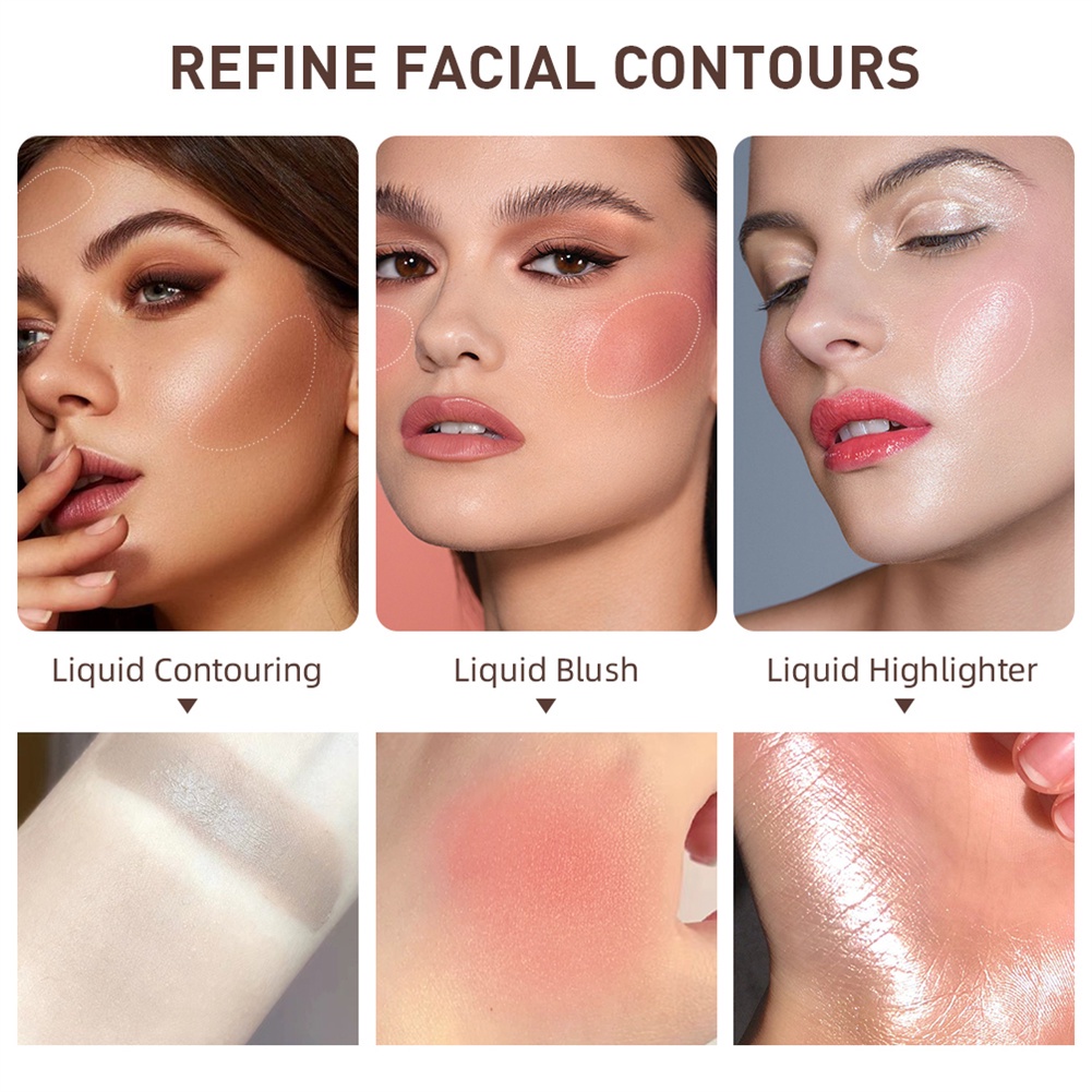 Phấn Bắt Sáng QIBEST Dạng Thỏi Đa Năng Màu Lì / Ánh Ngọc Trai Lấp Lánh Trang Điểm Tự Nhiên