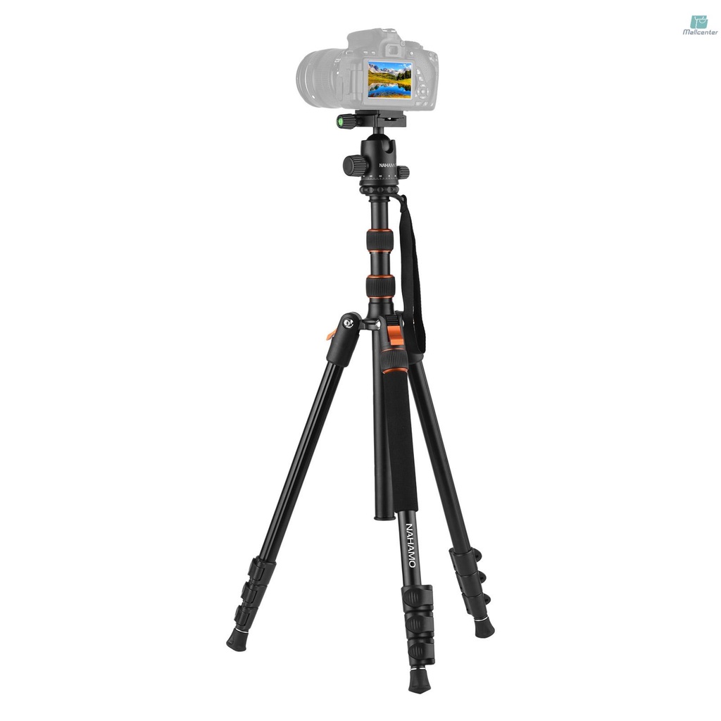 Nahamo 2-in-1 Photography Tripod Monopod Stand 200cm/78.7in Max. Height 5kg Load Aluminium Alloy 360° Rotatable Ball Head with Carry Bag for DSLR Cameras Camcorders Smartphones