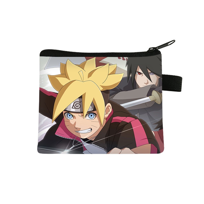 [Còn Hàng!!]Ví Canvas Đựng Tiền Xu In Hoạt Hình Naruto Phối Khóa Kéo Tiện Lợi
