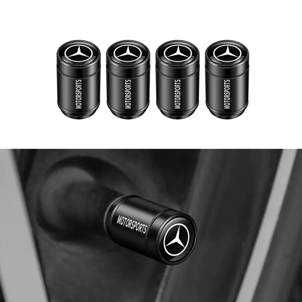 4 Nắp Van Bánh Xe Màu Đen Cho Mercedes-Benz CESM CLK GLK GL AB AMG GLS GLE AMG Series