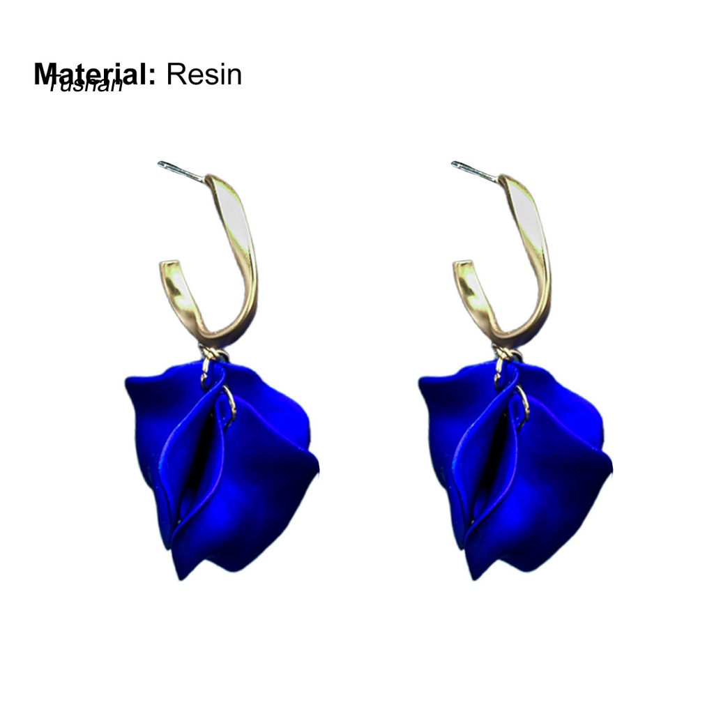 1 Đôi Bông Tai Hình Cánh Hoa Hồng Tinh Tế Thời Trang