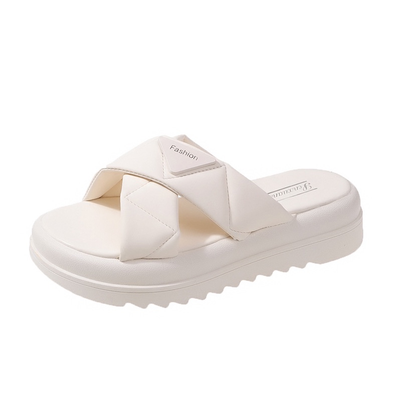 Hong Kong Premium shoes❥(^_-)Dép Sandal Đế Dày Quai Chéo Thời Trang Dành Cho Nữ