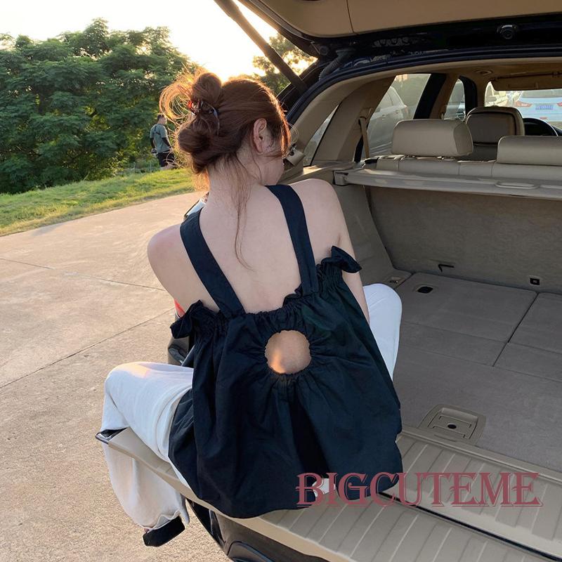 Áo Hai Dây Mùa Hè Màu Trơn Cho Nữ