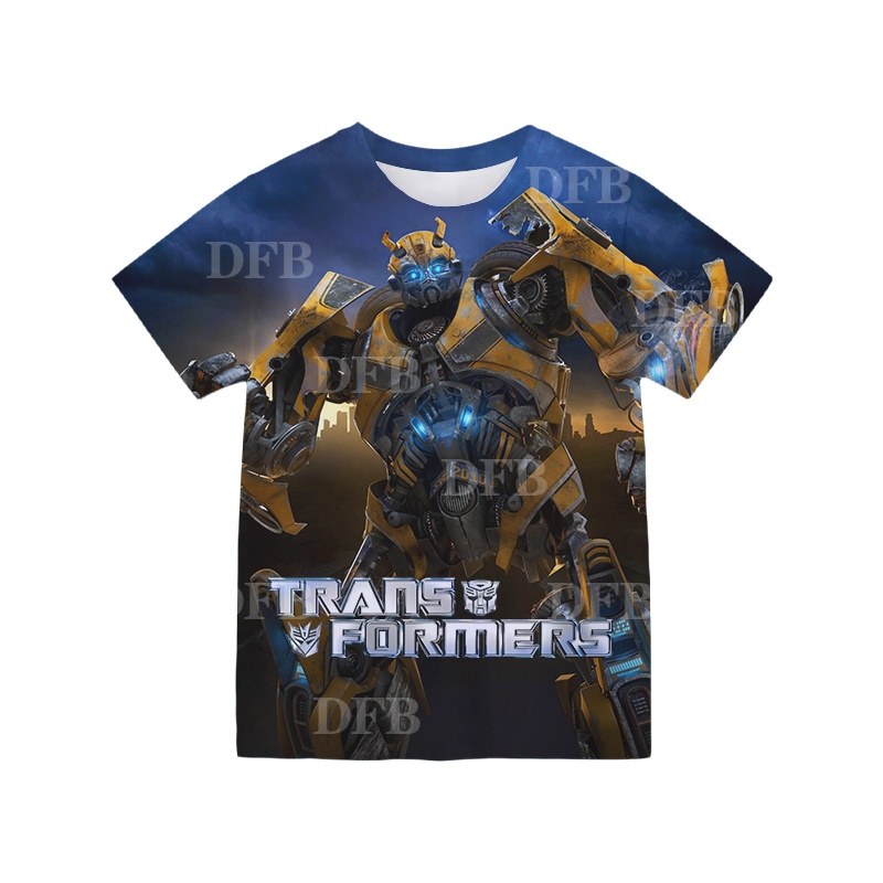 Áo Thun Ngắn Tay In Hình Transformers 7 3D Thời Trang Dành Cho Trẻ 2023