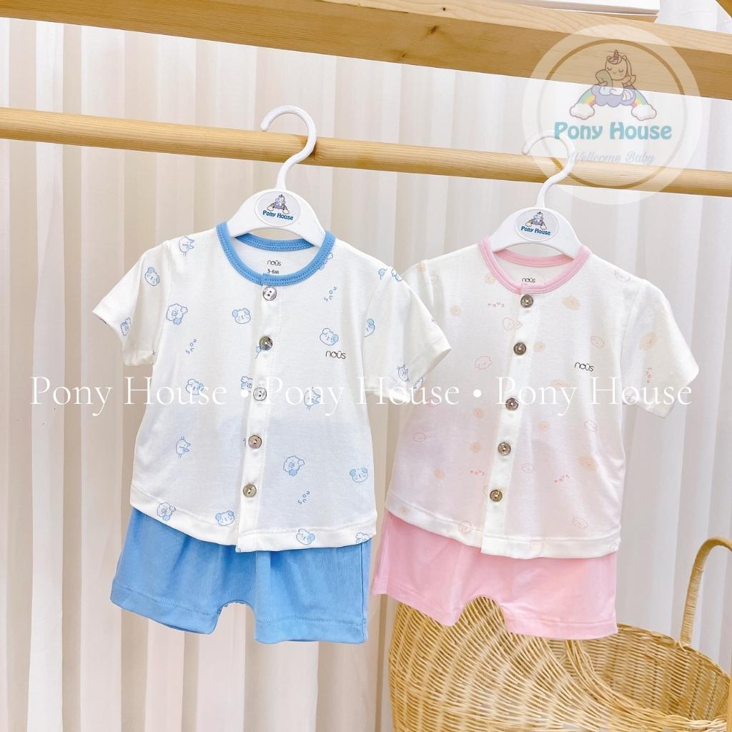 Bộ Quần Áo Cộc Nous Cài Thẳng Nu Petit Cho Bé Trai Bé Gái Size 3-6 Tháng Đến 9-12 Tháng