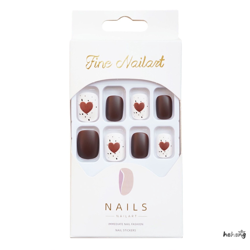Móng Tay Giả Trang Trí Hình Trái Tim Xinh Xắn