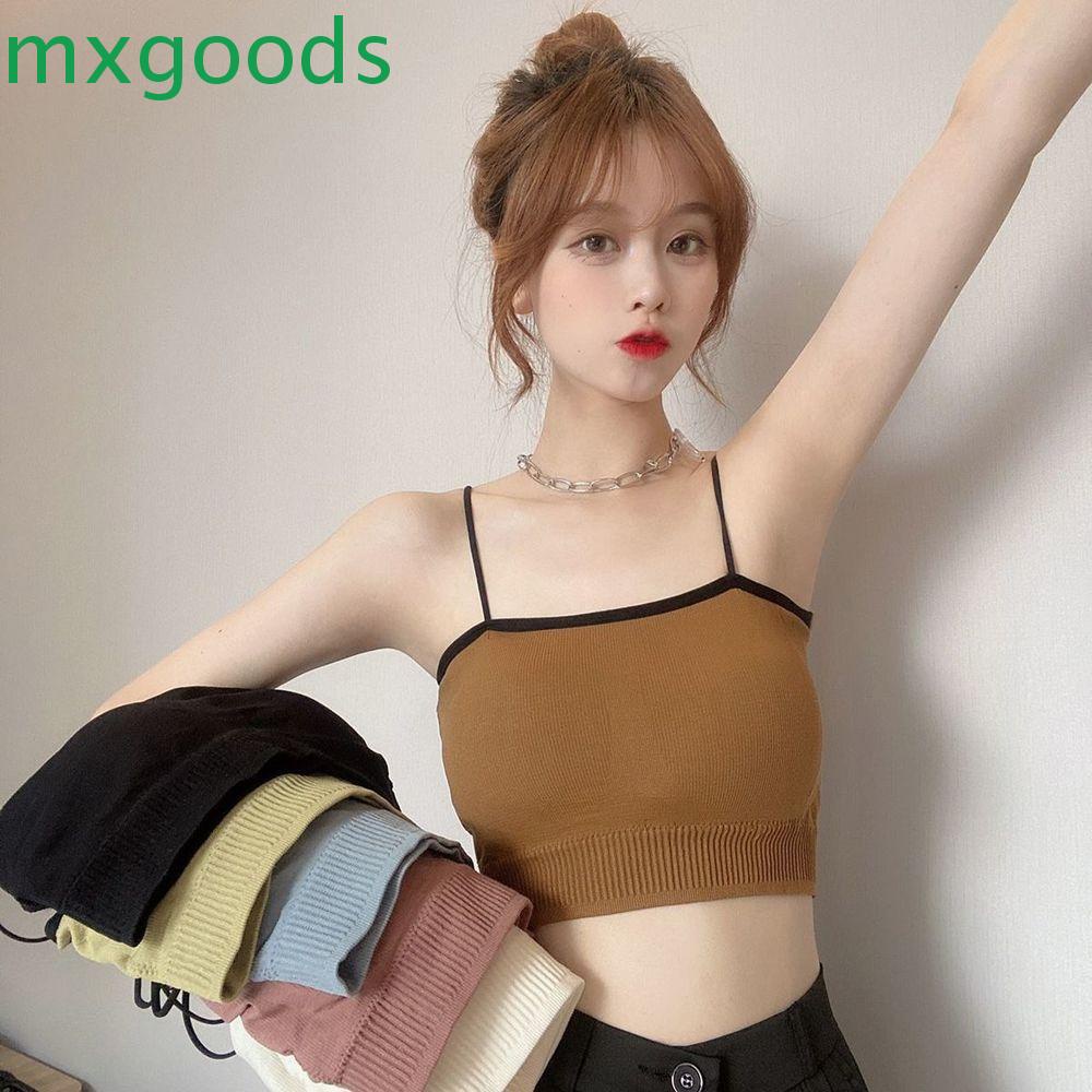 Áo Dệt Kim Hai Dây Màu Sắc Ngọt Ngào Phong Cách Hàn Quốc Cho Nữ