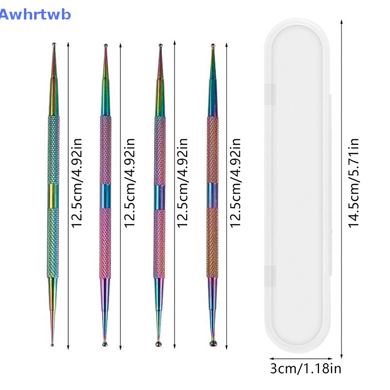 Set 4 Bút Vẽ Trang Trí Móng Tay Nghệ Thuật Thiết Kế Hai Đầu Tiện Dụng Mới